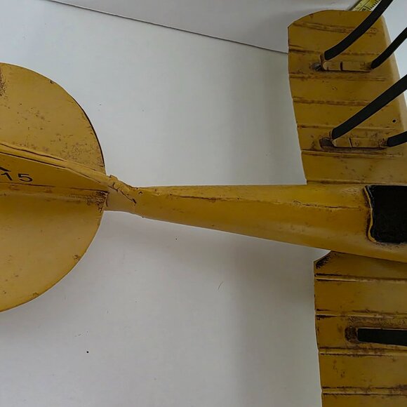 Vintage Metal Military Airplane Yellow Bi Plane K 3215  11” - Picture 4 of 7